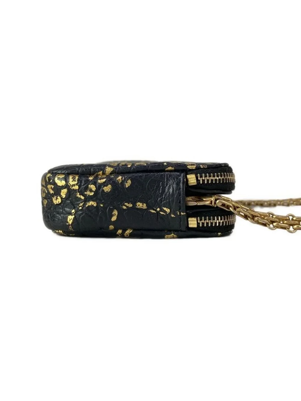Chanel Wallet 2.55 Black Gold Chain Mademoiselle Vintage Double Zipper Shoulder